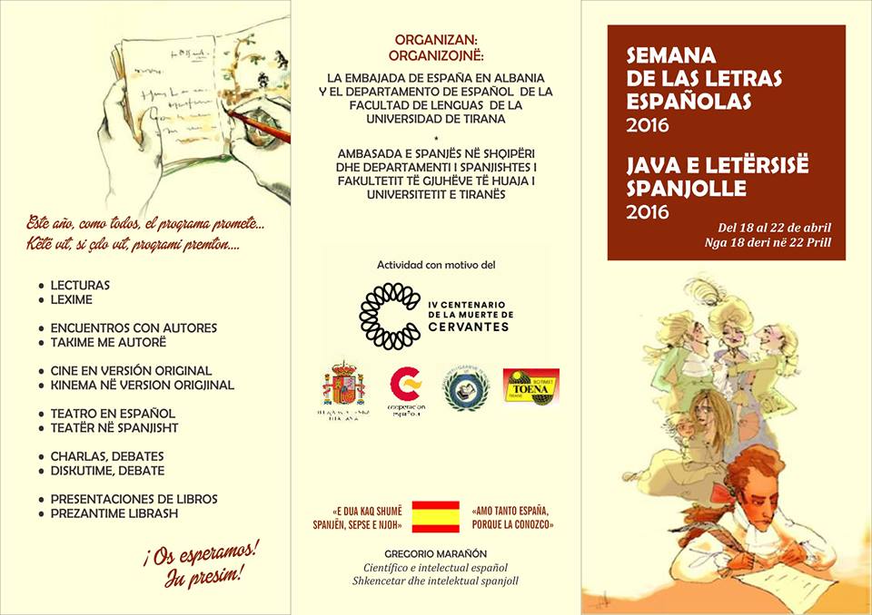 Día del Libro 2016 en Albania Tirane. Semana de las Letras Españolas