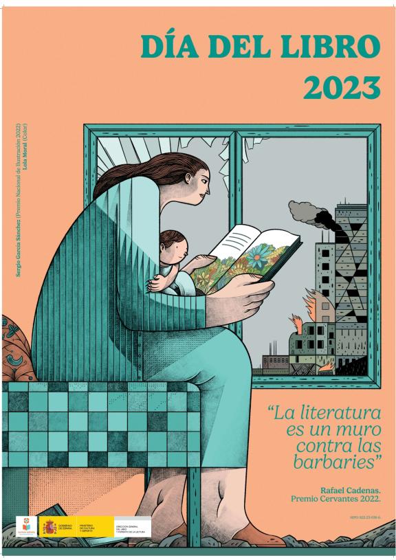 Día del Libro 2023. Sergio García Sánchez. La literatura es un muro contra las barbaries. Rafael Cadenas. Premio Cervantes 2022. Ministerio de Cultura y Deporte Gobierno de España