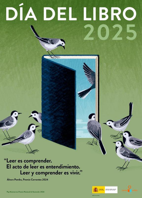 Cartel del Día del Libro 2025 Pep Montserrat, Premio Nacional de Ilustración 2024