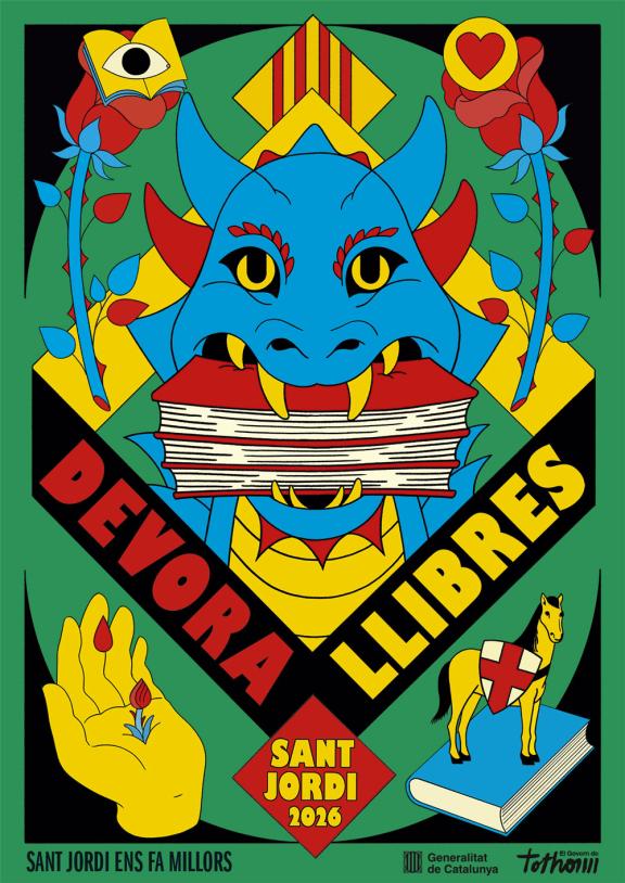 Sant Jordi 2026. Sant Jordi ens fa millors. Devora llibres.