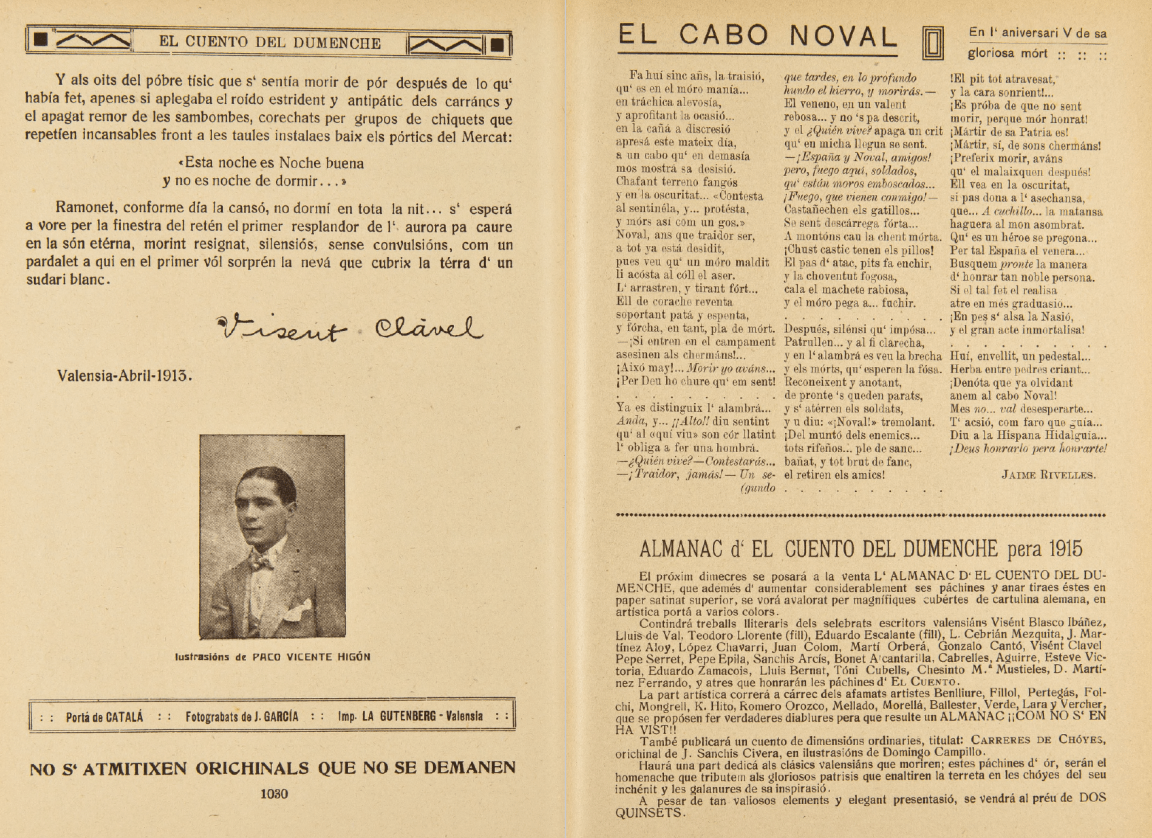 Visent Clàvel. Valensia-Abril-1913 El Cuento del Dumenche