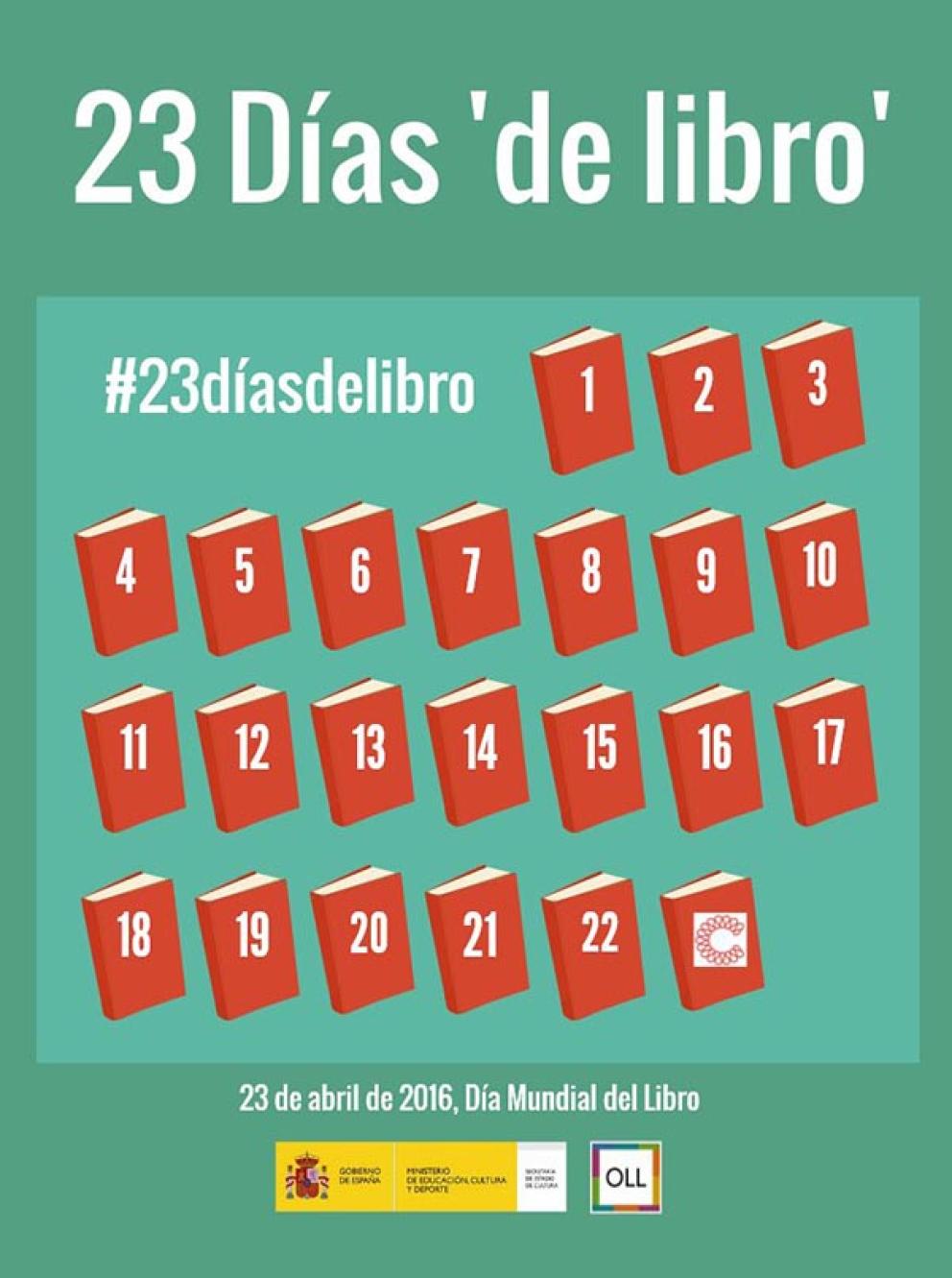 Cartel Día Mundial del Libro y del Derecho de Autor 23 Días de libro - 2016 - España - Observatorio de la Lectura y el Libro