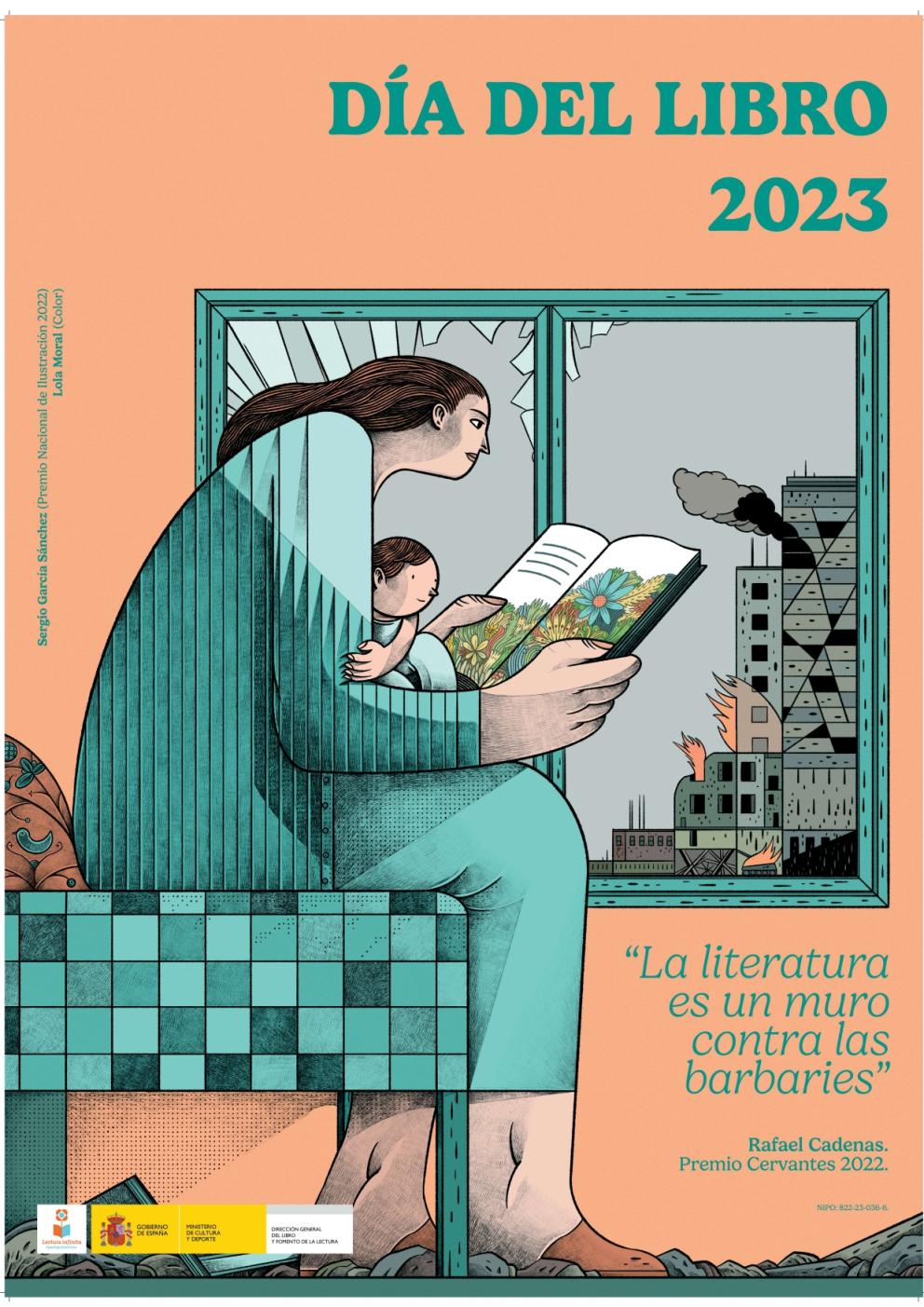 Día del Libro 2023. Sergio García Sánchez. La literatura es un muro contra las barbaries. Rafael Cadenas. Premio Cervantes 2022. Ministerio de Cultura y Deporte Gobierno de España